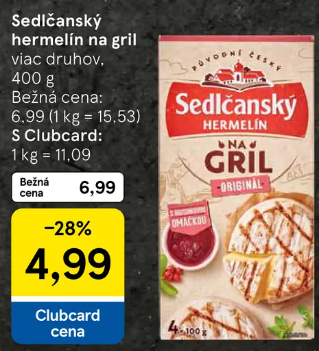Sedlčanský hermelín na gril
