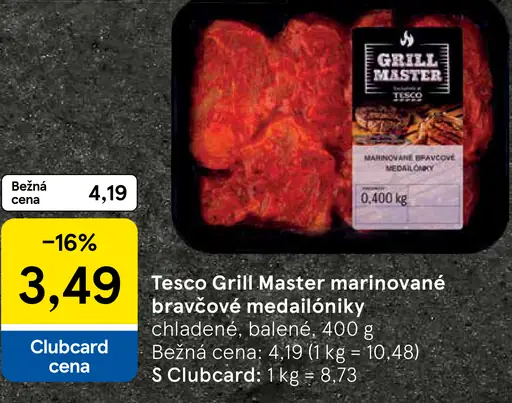 Tesco Grill Master marinované bravčové medailóniky