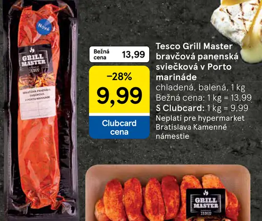 Tesco Grill Master bravčová panenská sviečková v Porto marináde