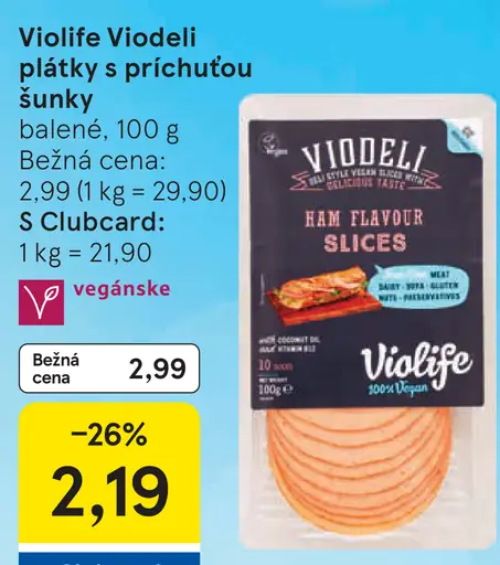Violife Viodeli plátky s príchuťou šunky