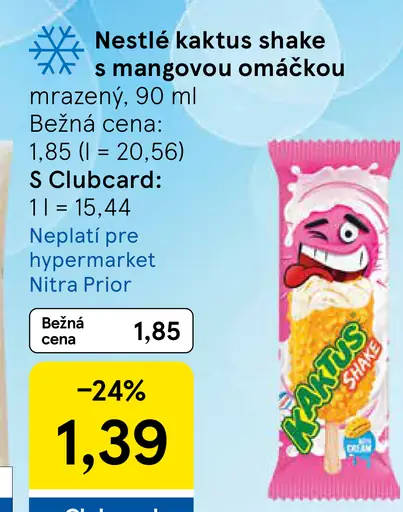 Nestlé kaktus shake s mangovou omáčkou