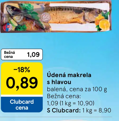 Údená makrela s hlavou