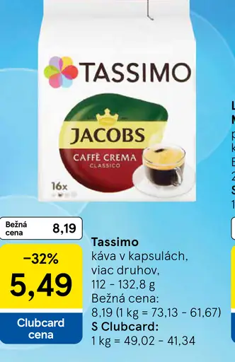 Tassimo káva v kapsulách