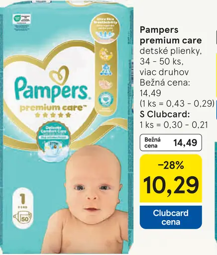 Pampers premium care detské plienky