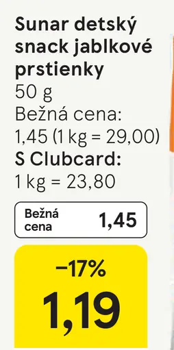 Sunar Detský snack jablkové prstienky
