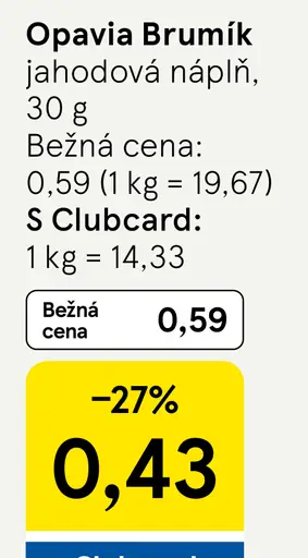 Opavia Brumík jahodová náplň