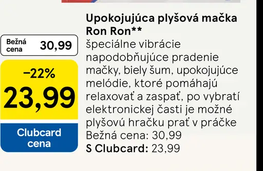 Upokojujúca plyšová mačka Ron Ron