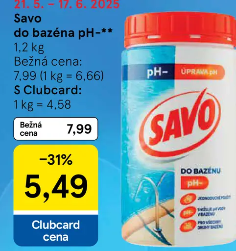 Savo do bazéna pH