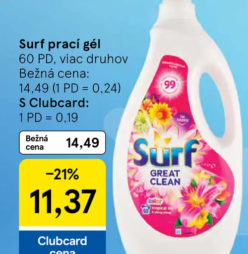 Surf prací gél