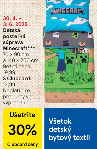 Detská posteľná súprava Minecraft