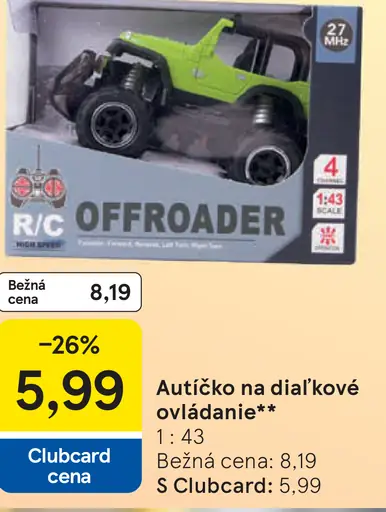 Autíčko na diaľkové ovládanie