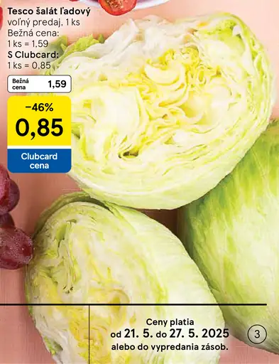 Tesco šalát ľadový
