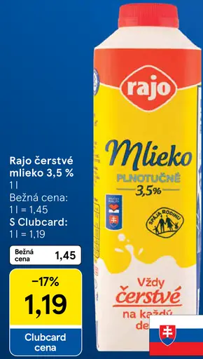 Rajo čerstvé mlieko 3,5%