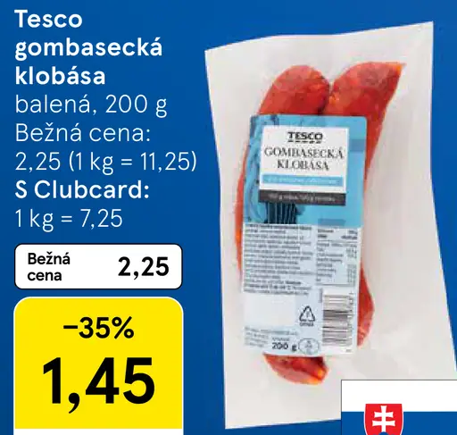 Tesco gombasecká klobása