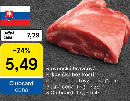 Slovenská bravčová krkovička bez kosti