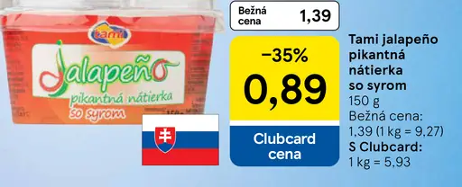 Tami Jalapeño pikantná nátierka so syrom
