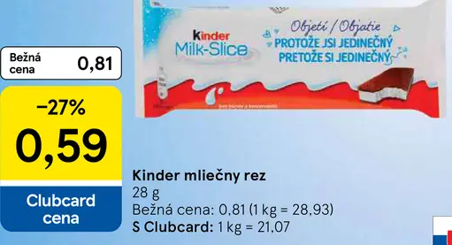 Kinder Mliečny rez