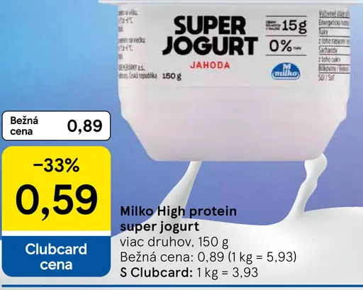 Milko Super jogurt High Protein biely