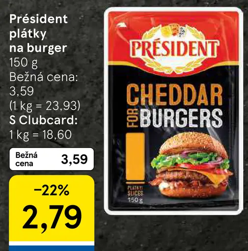 Président plátky na burger