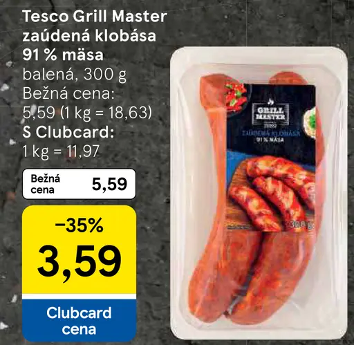 Tesco Grill Master údená klobása