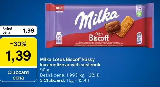 Milka Lotus Biscoff kúsky karamelizovaných sušienok