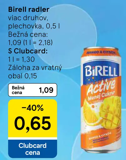 Birell radler plechovka