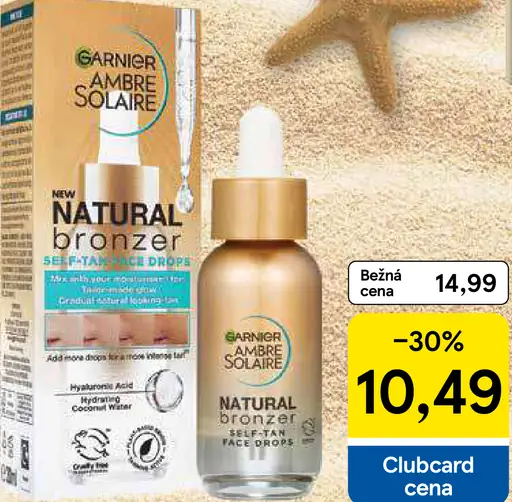 Garnier Ambre Solaire Natural Bronzer samoopaľovacie kvapky na tvár
