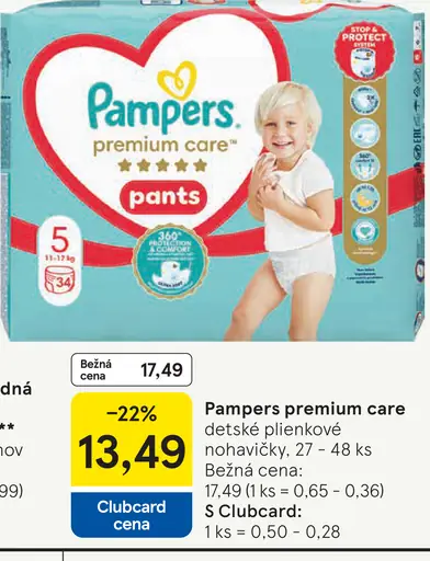 Pampers premium care detské plienkové nohavičky