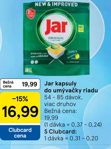 Jar kapsuly do umývačky riadu