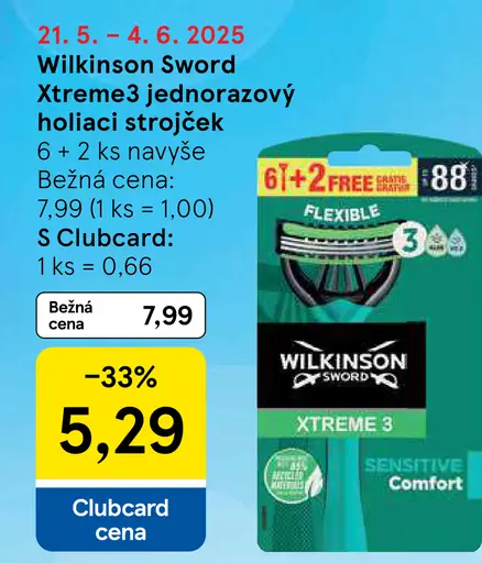 Wilkinson Sword Xtreme3 jednorazový holiaci strojček
