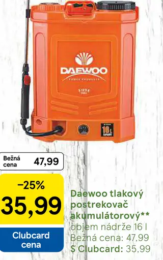 Daewoo Tlakový postrekovač akumulátorový