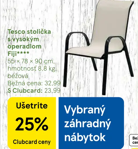Tesco stolička s vysokým operadlom Fiji