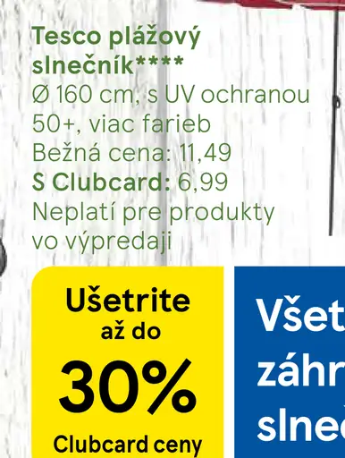 Tesco plážový slnečník