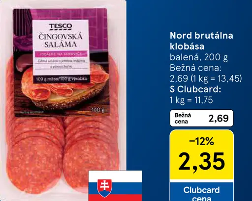 Tesco Čingovská saláma