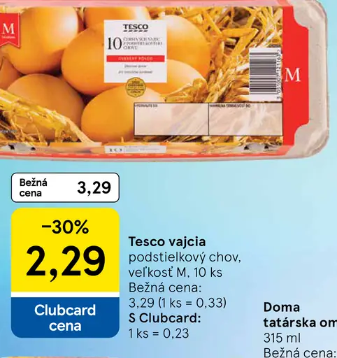 Tesco vajcia podstielkový chov