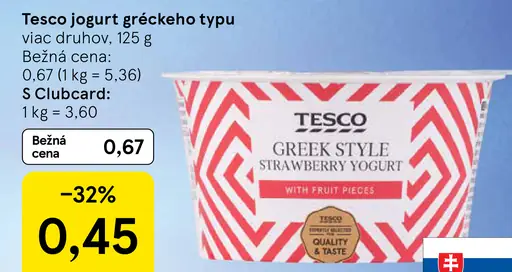 Tesco jogurt gréckeho typu