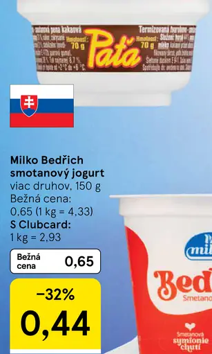 Milko Bedřich smotanový jogurt
