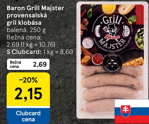 Baron Grill Majster tenká klobása