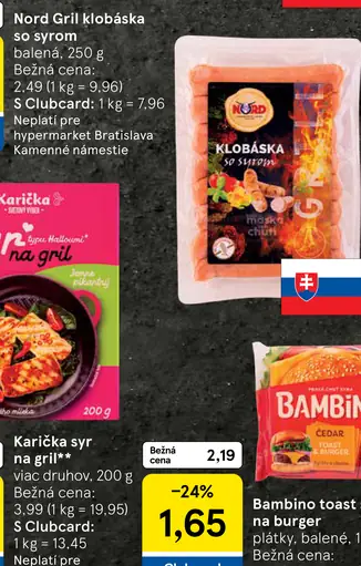Nord Grill klobáska so syrom