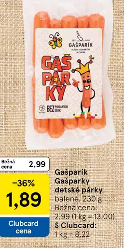 Gašparík Gašparky detské párky