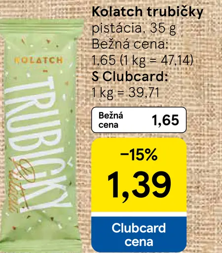 Kolatch trubičky pistáciová