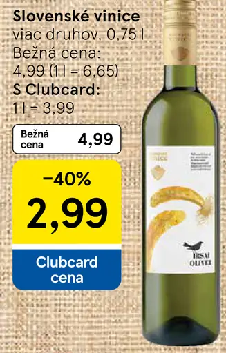 Slovenské vinice biele víno