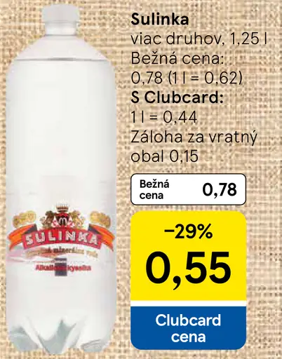 Sulinka ochutená voda