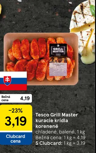 Tesco Grill Master kuracie krídla korenené
