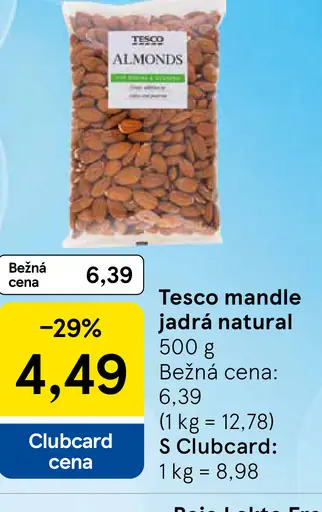 Tesco mandle jadrá natural