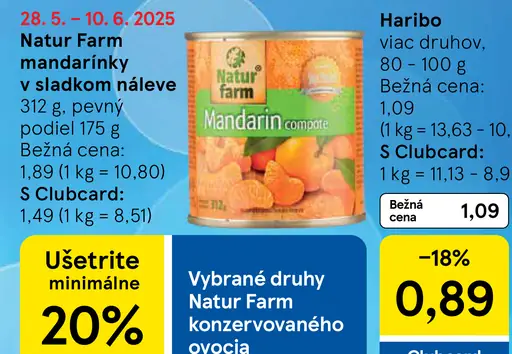 Natur Farm Mandarínky v sladkom náleve
