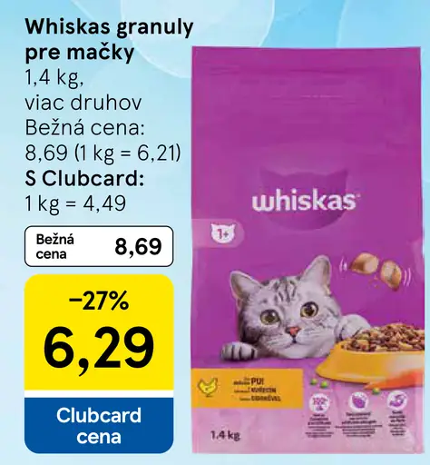 Whiskas granuly pre mačky