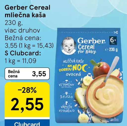 Gerber Cereal mlečná kaša