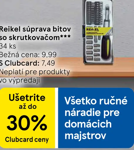 Reikel súprava bitov so skrutkovačom