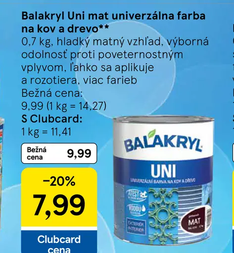 Balakryl Uni mat farba